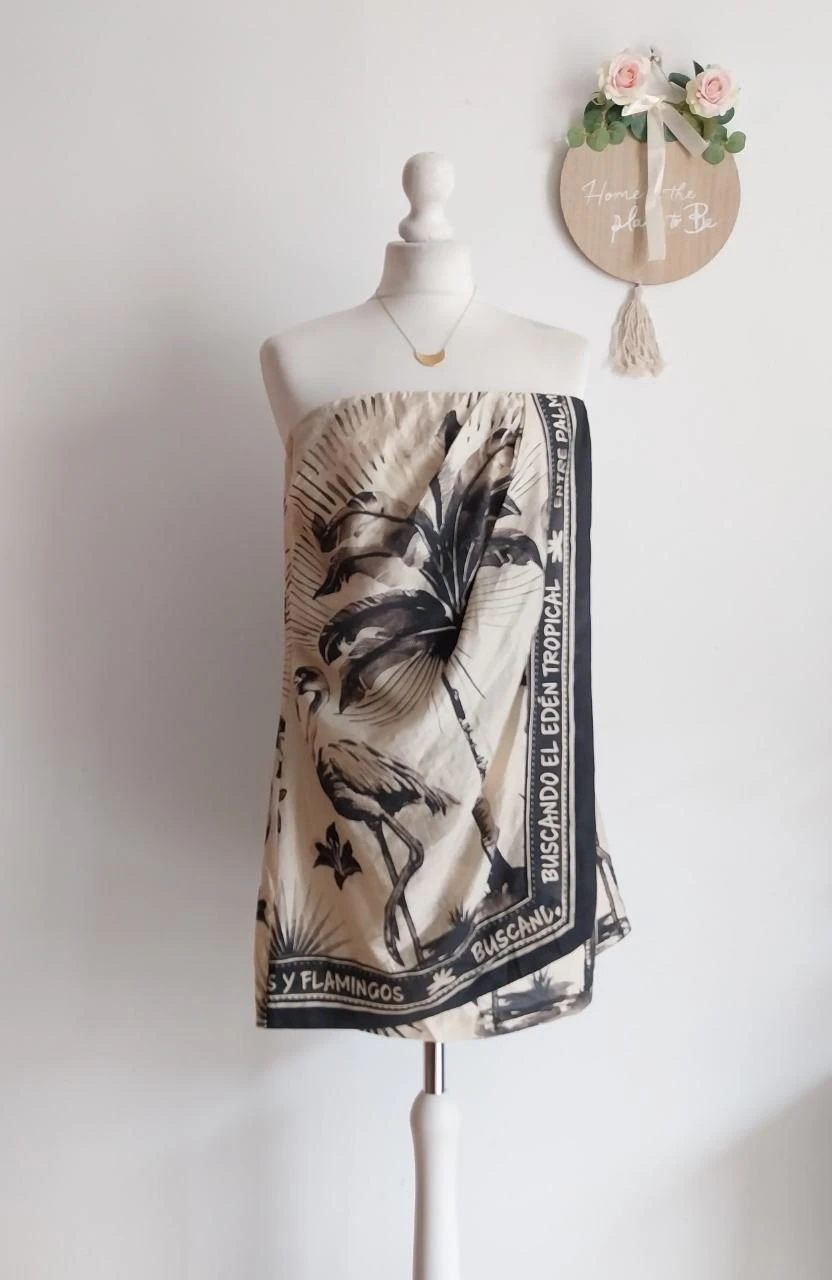 Neuf top habillé drapé imprimé exotique H&M Taille 36